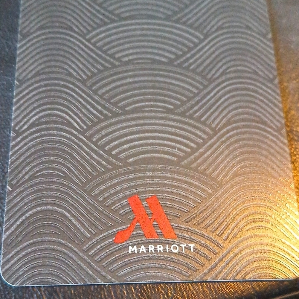 Marriott Hotel Resort Key Card Hotel Room Key Embossed Black & Red B/W